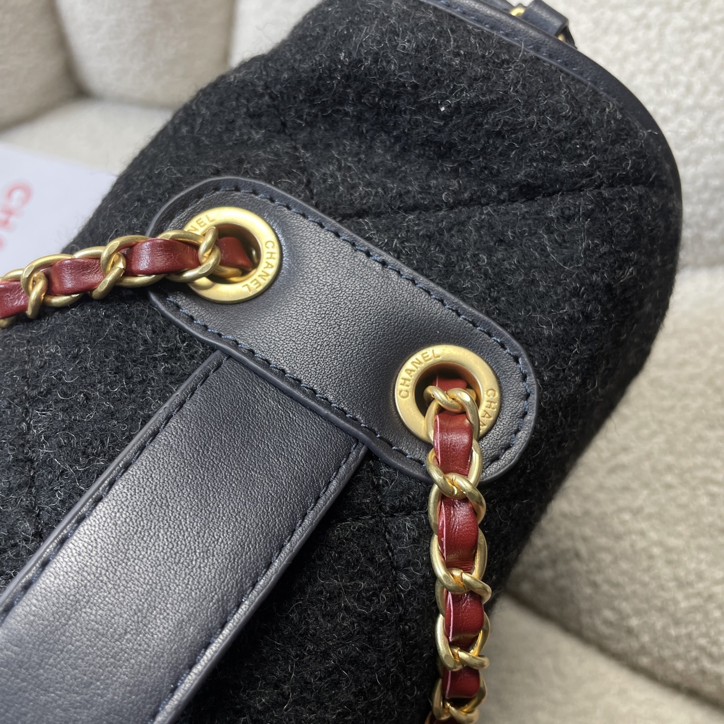 [TOP] CHANEL Cotton Airport Bag 50-28-8cm- Black