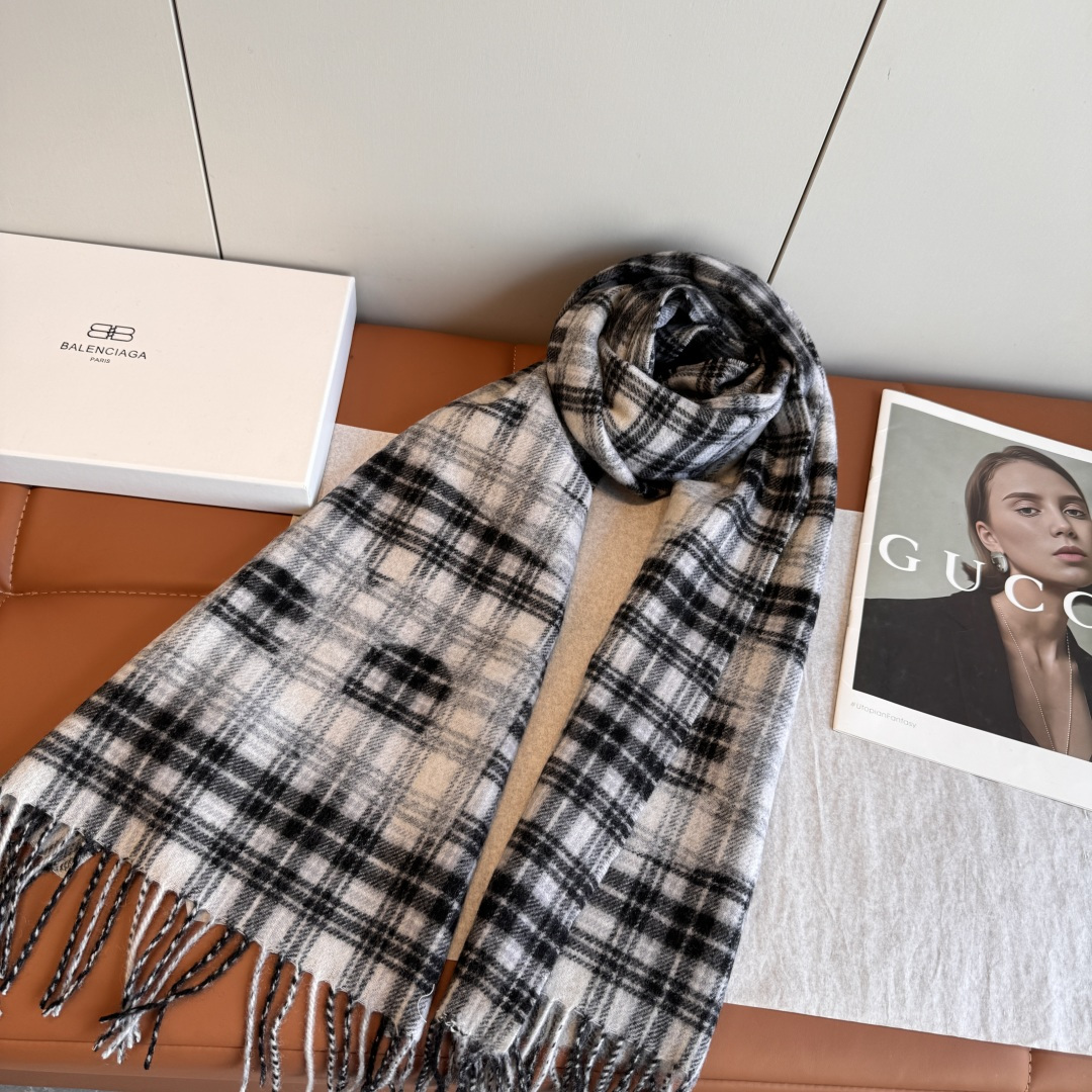 [TOP] BALENCIAGA Cashmere Scarf 30 x 180 cm - 5 Colors