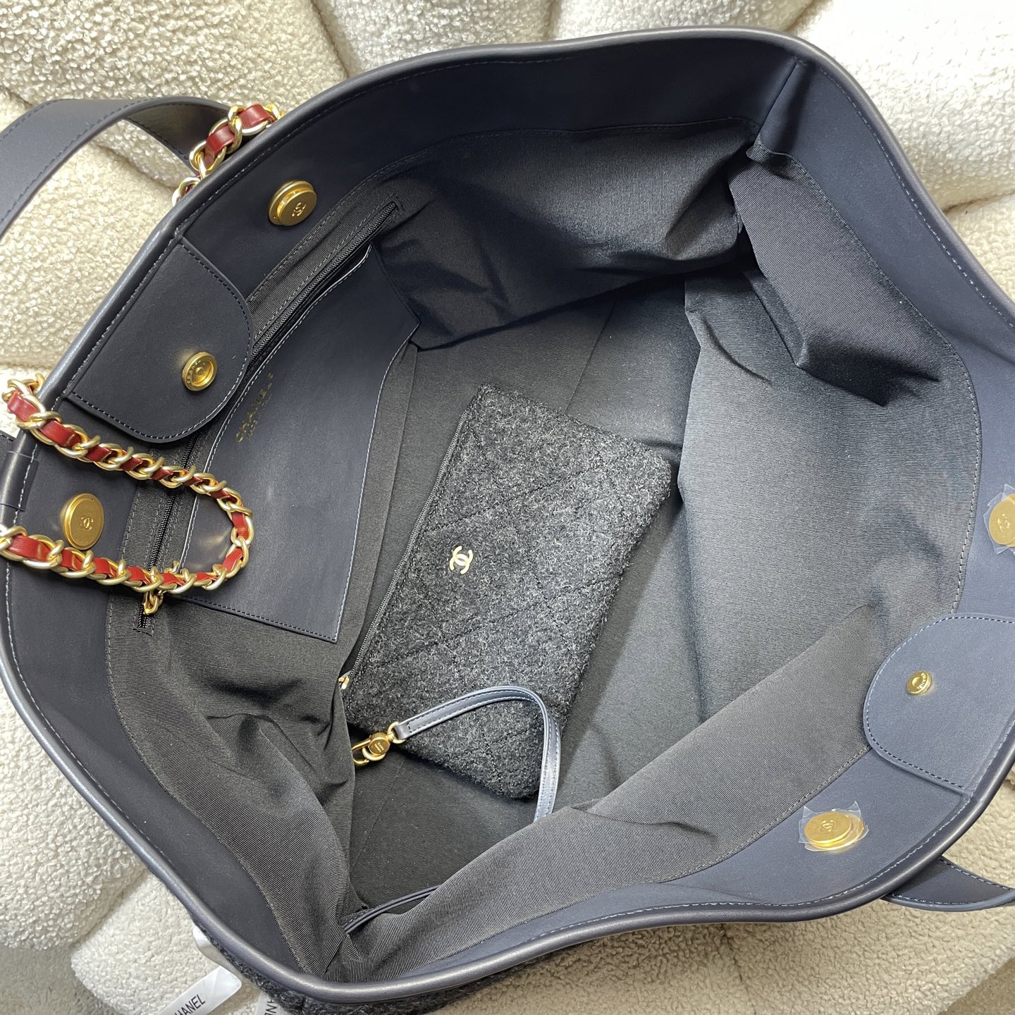 [TOP] CHANEL Cotton Beach Shopping Bag 60*33*12 cm - Black