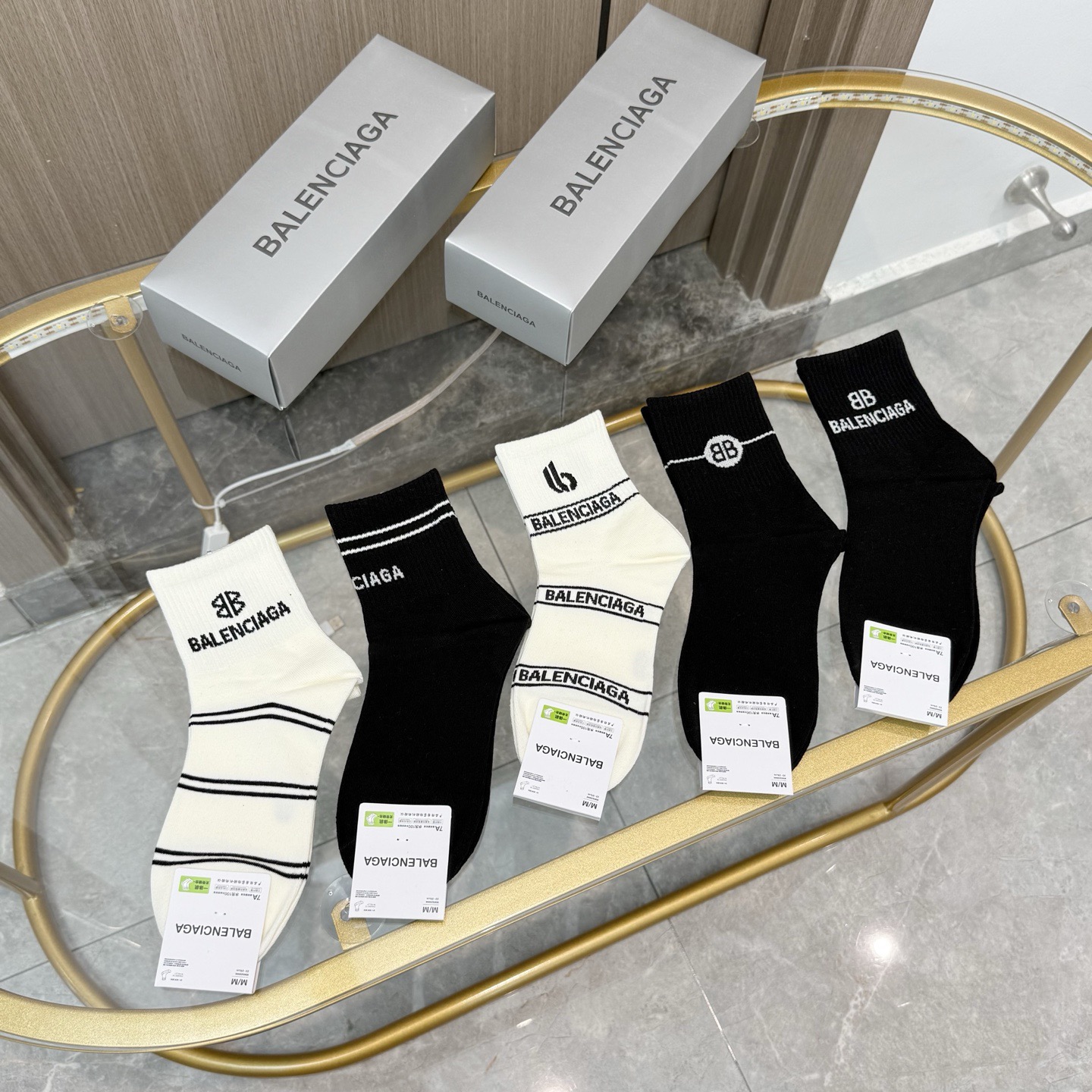 [TOP] BALENCIAGA Socks - 5 Pieces as a Set