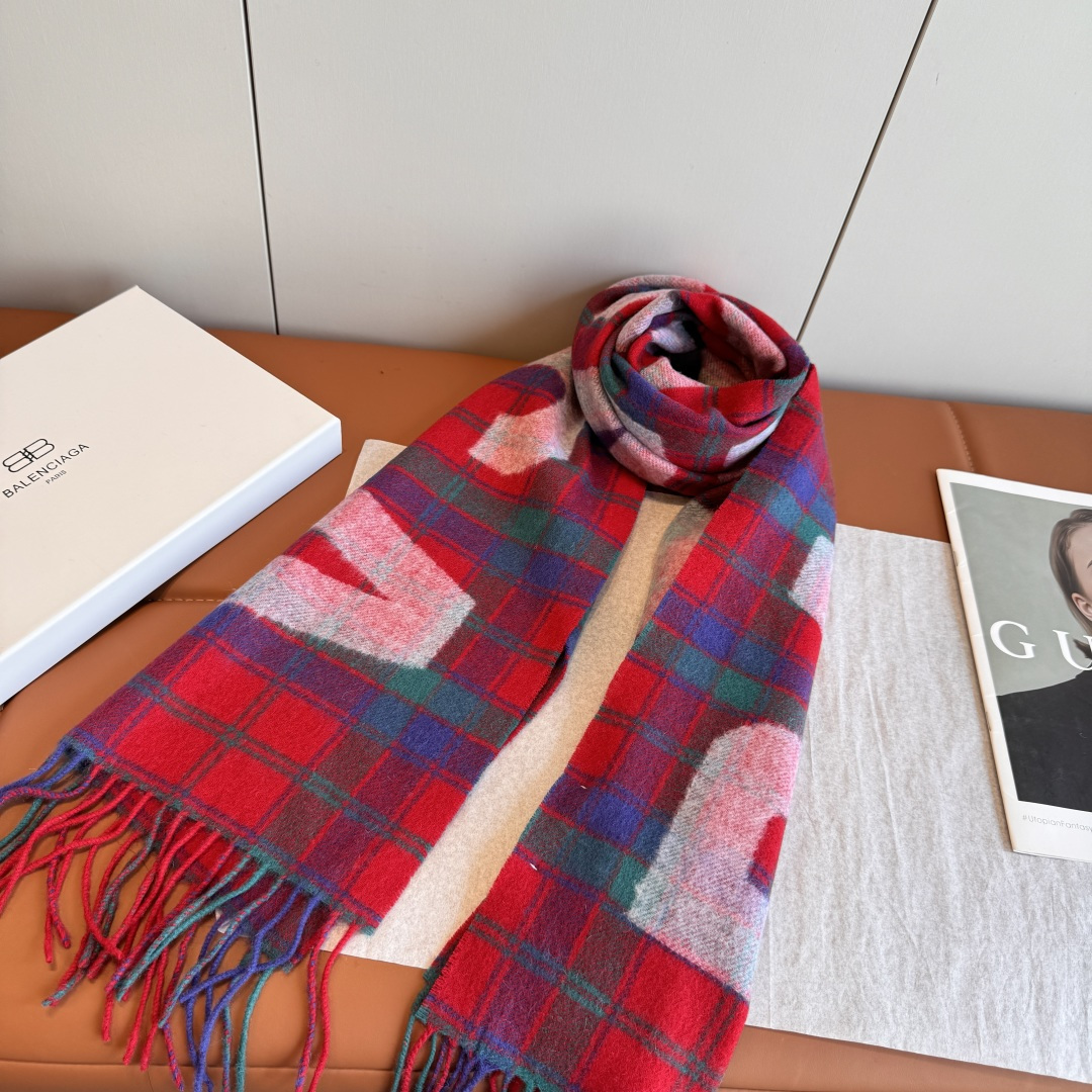 [TOP] BALENCIAGA Cashmere Scarf 30 x 180 cm - 5 Colors