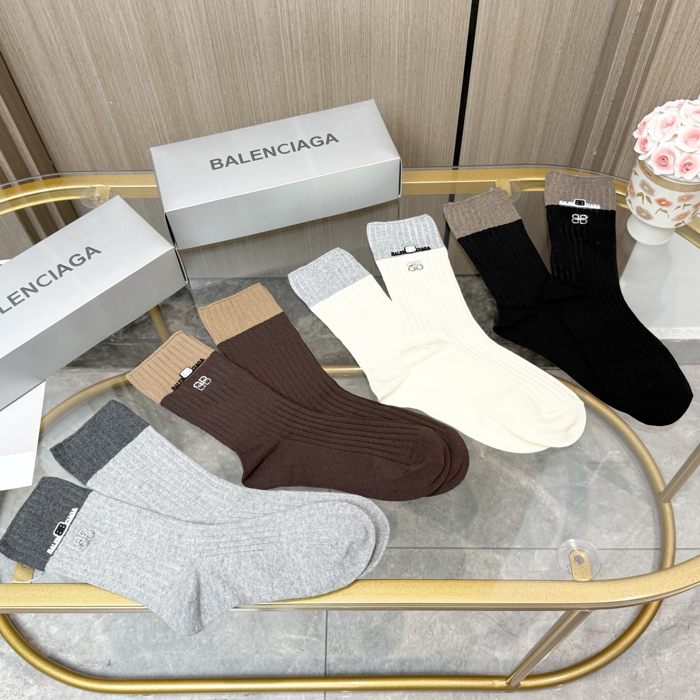 [TOP] BALENCIAGA Socks - 4 Pieces as a Set