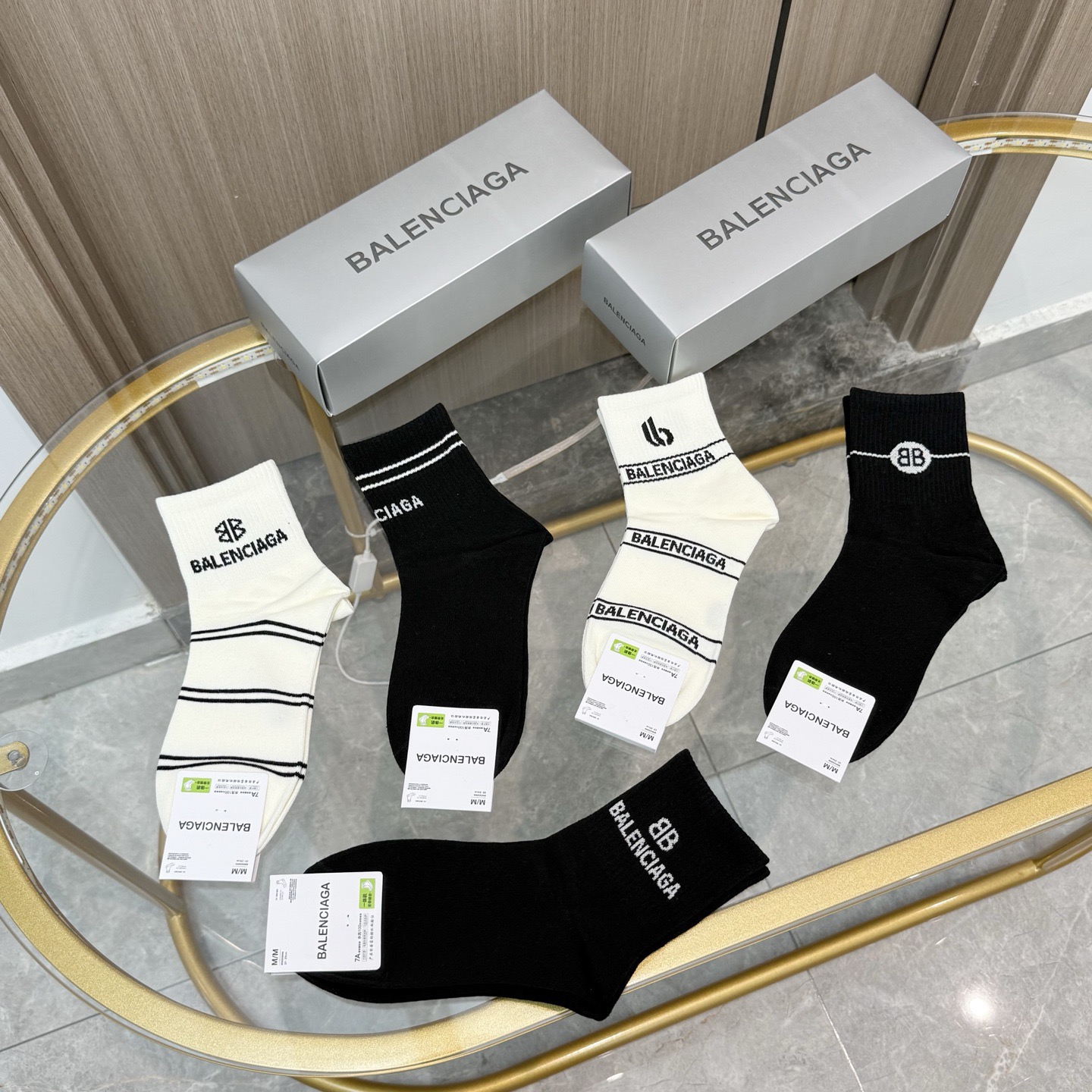 [TOP] BALENCIAGA Socks - 5 Pieces as a Set