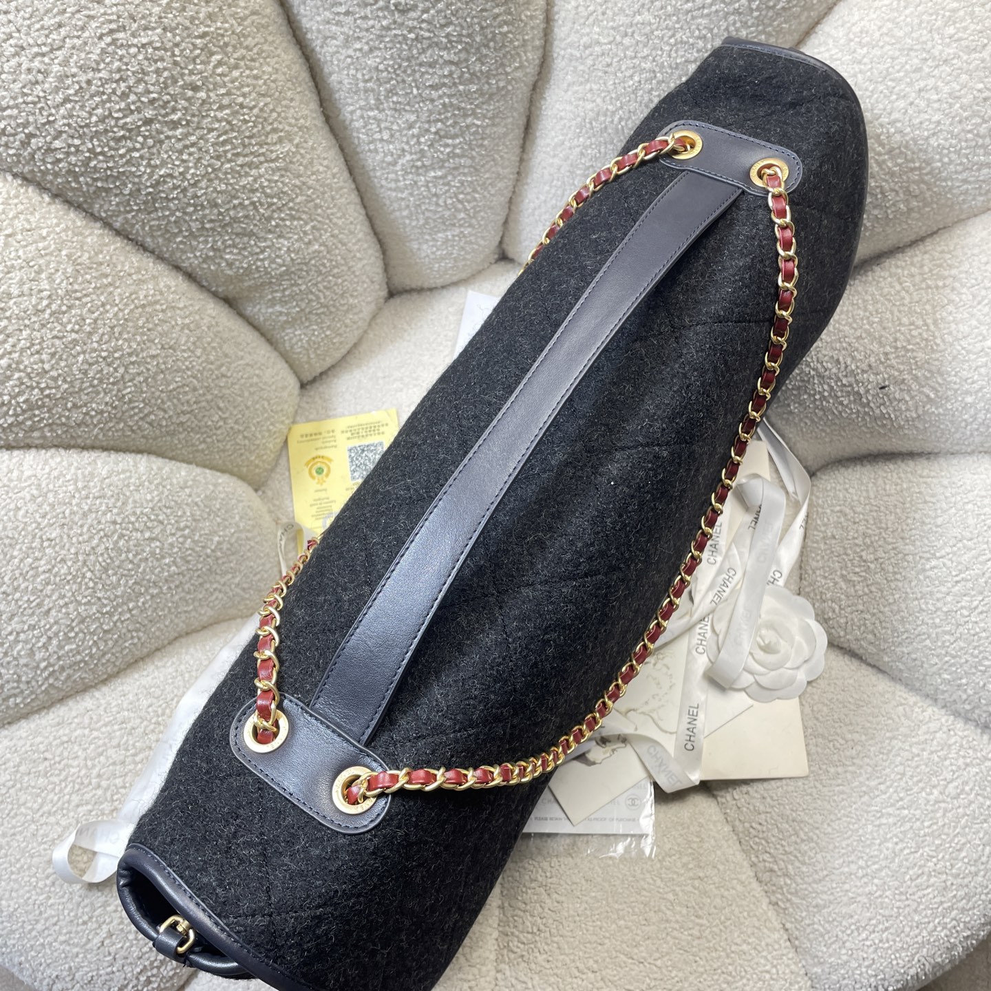 [TOP] CHANEL Cotton Airport Bag 50-28-8cm- Black