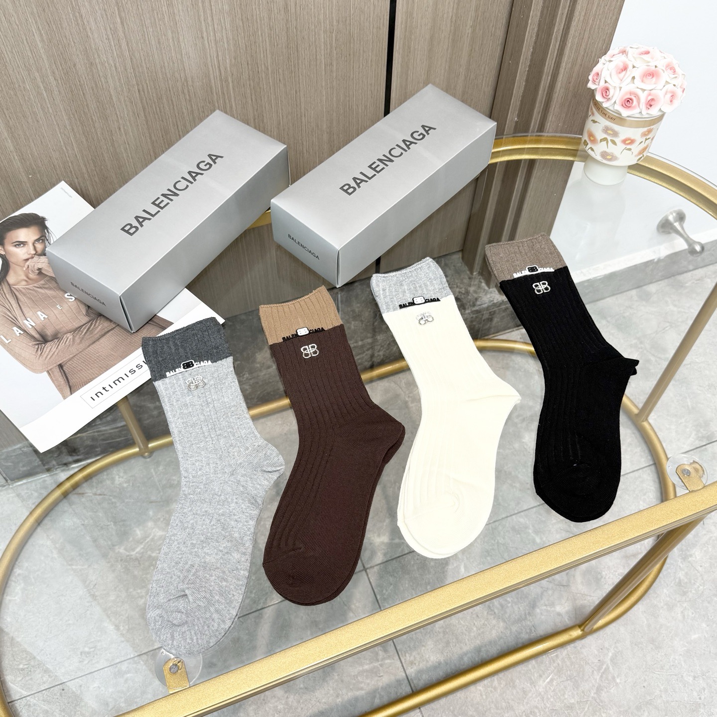 [TOP] BALENCIAGA Socks - 4 Pieces as a Set