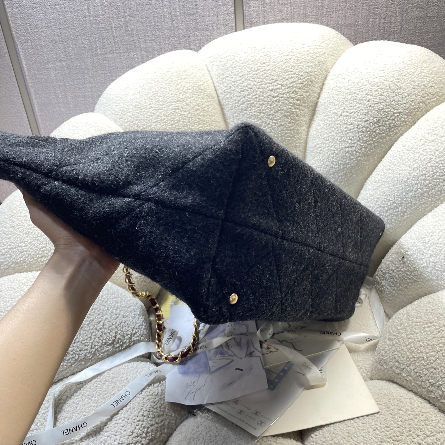 [TOP] CHANEL Cotton Beach Shopping Bag 60*33*12 cm - Black