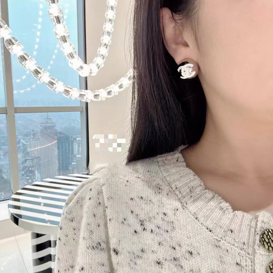 [TOP] CHANEL  Earrings - Sliver