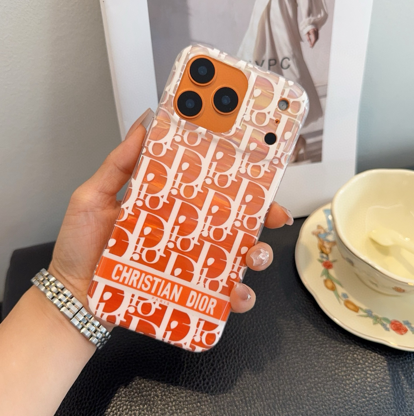 [TOP] Christian Dior iPhone Case- Orange