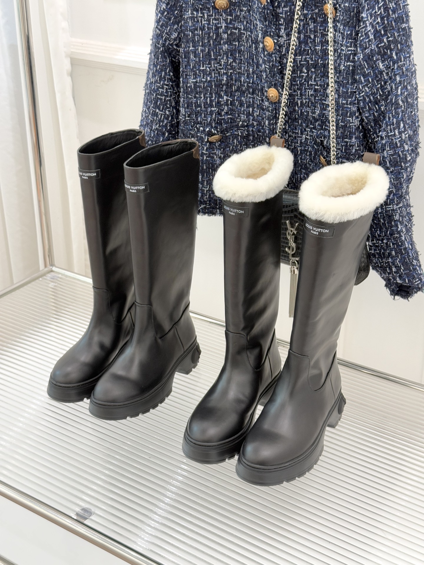 [TOP] Louis Vuitton LV Leather Long Boots - 2 Types