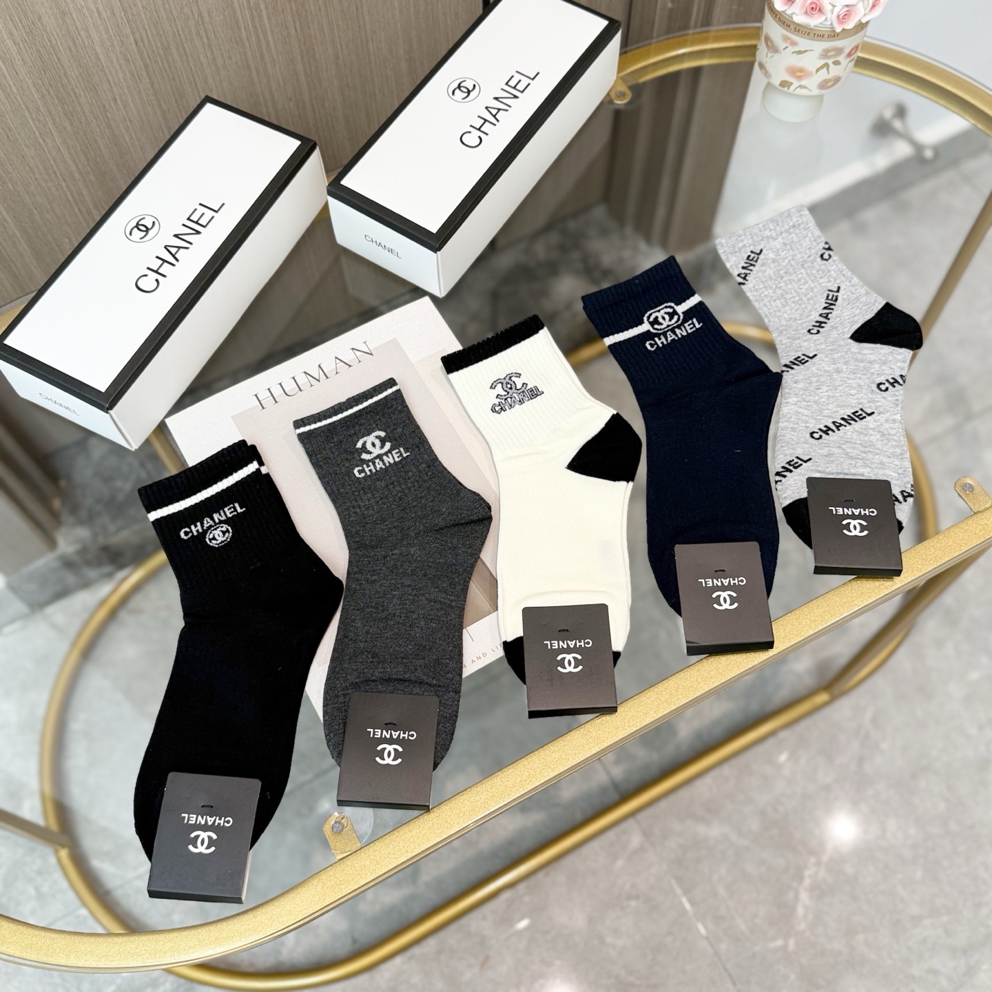 [TOP] CHANEL Socks - 5 Pieces as a Set