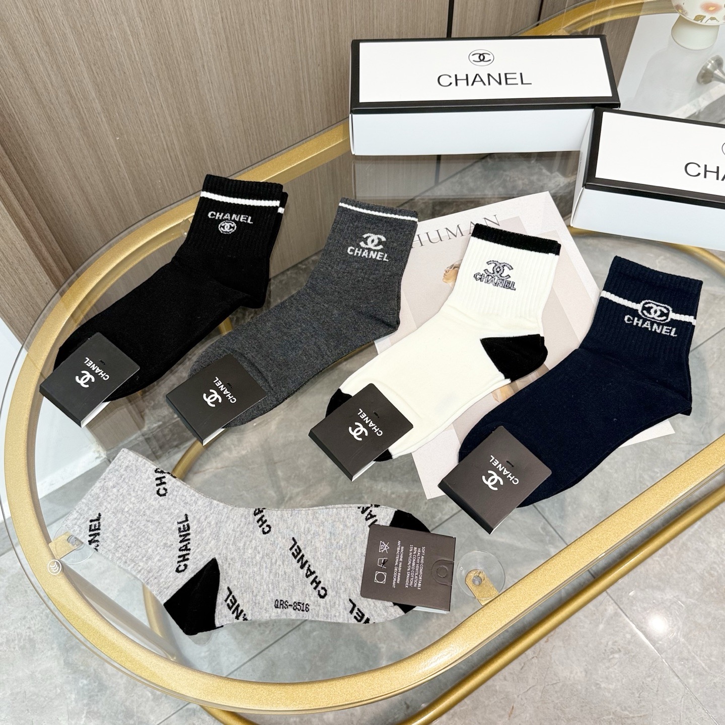 [TOP] CHANEL Socks - 5 Pieces as a Set