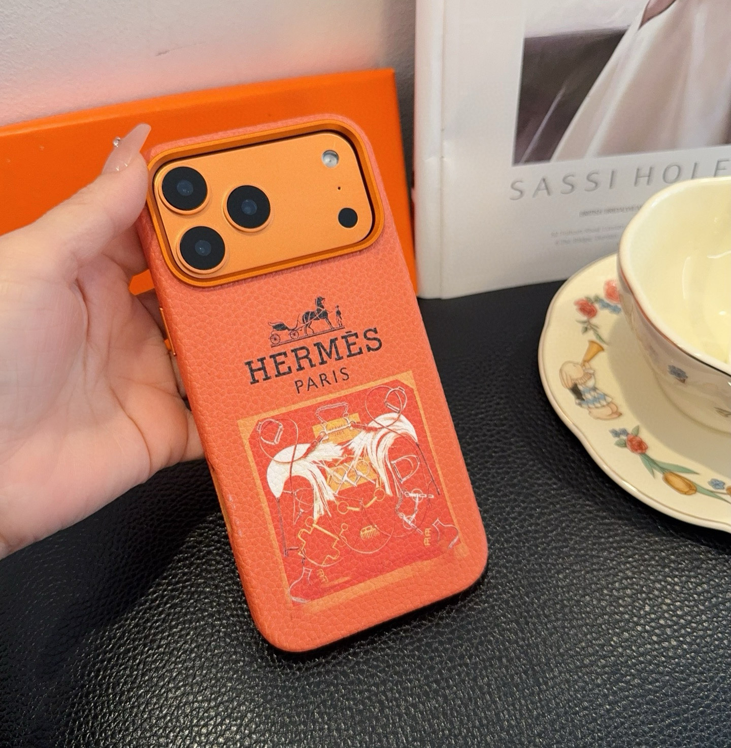 [TOP] HERMES Iphone Phone Case - Orange