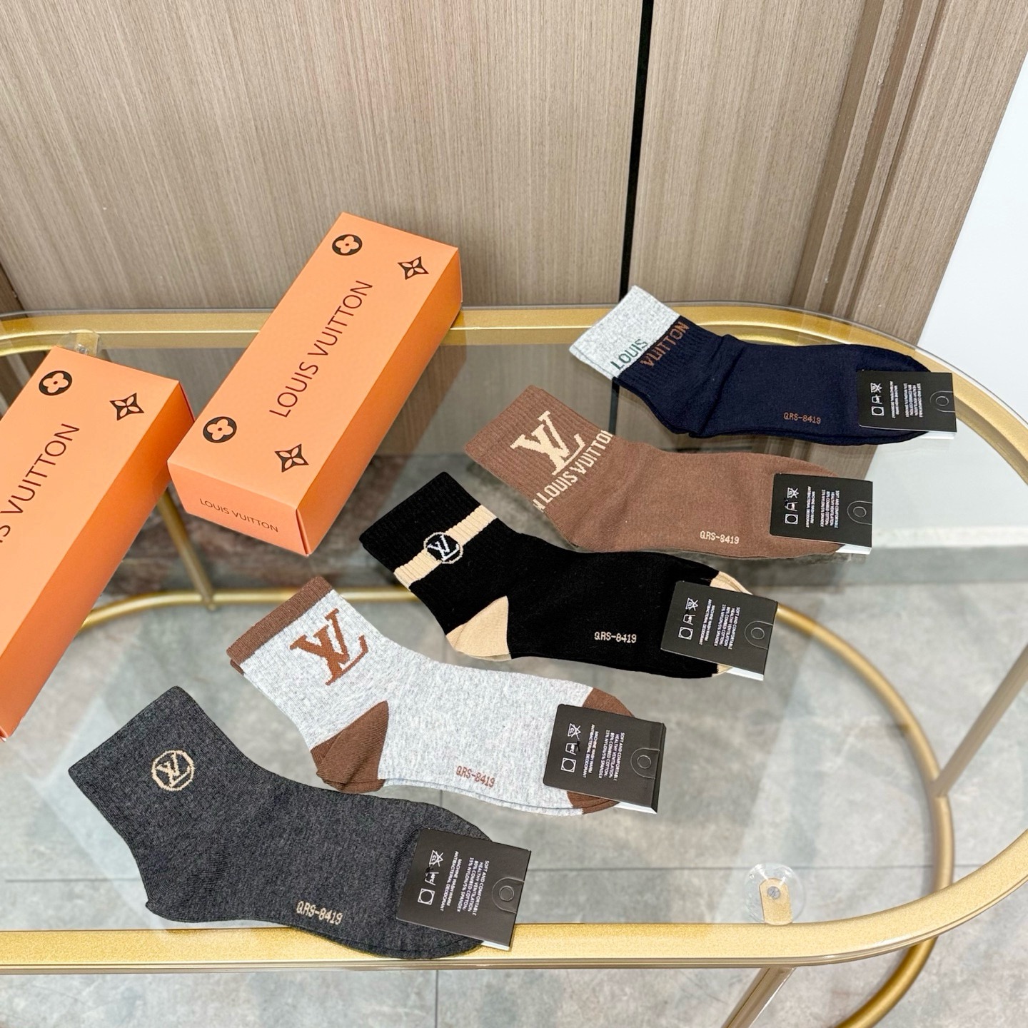 [TOP] Louis Vuitton LV Socks - 5 Pieces as a Set