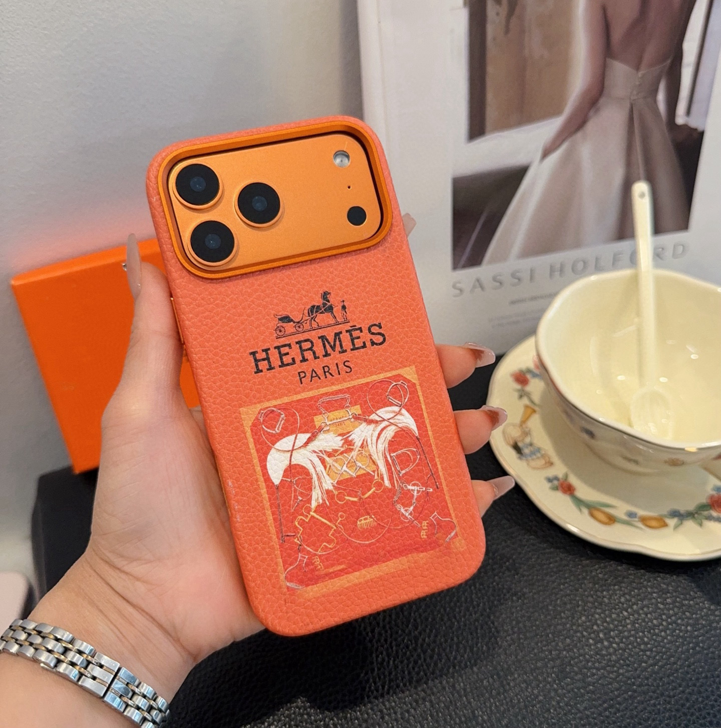 [TOP] HERMES Iphone Phone Case - Orange