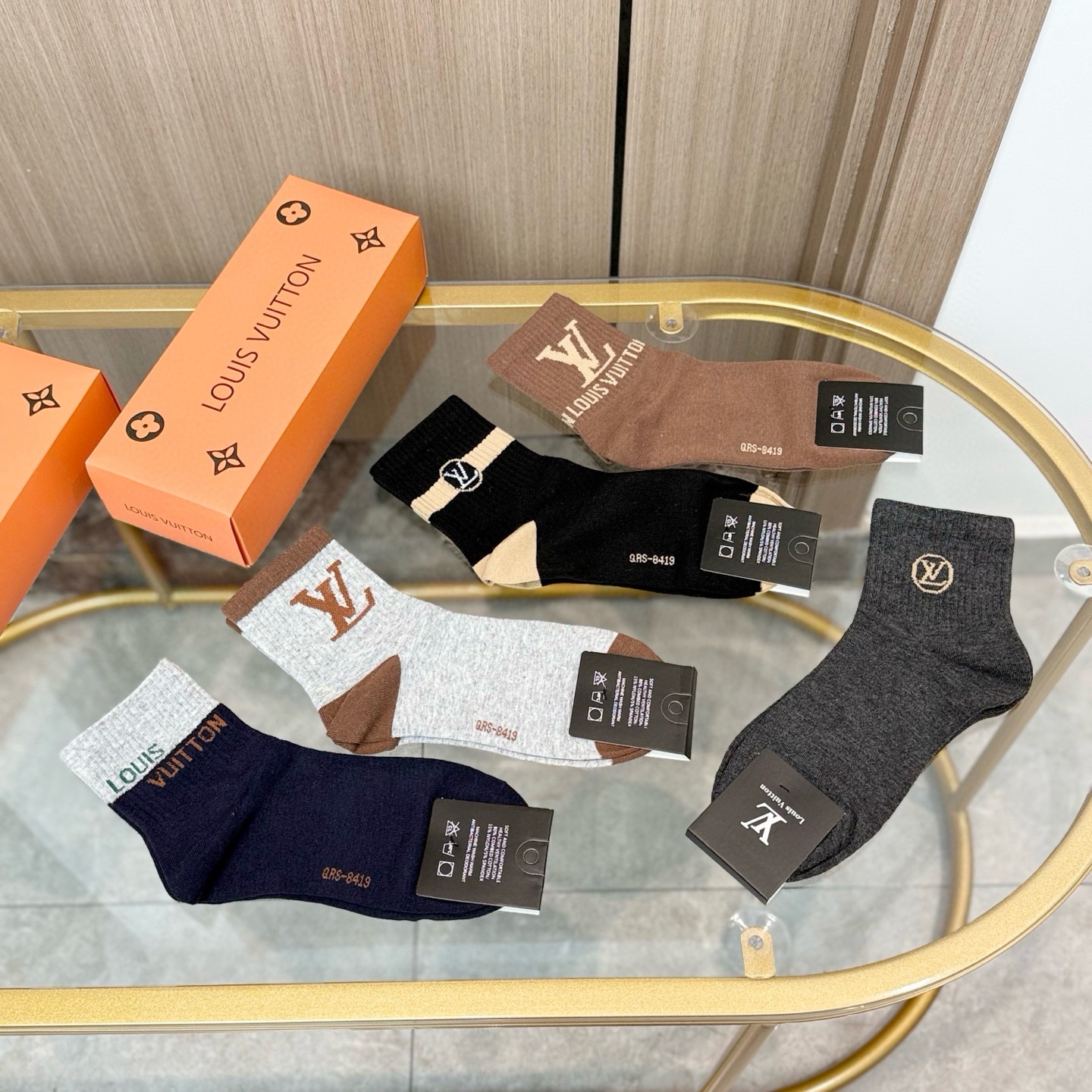 [TOP] Louis Vuitton LV Socks - 5 Pieces as a Set