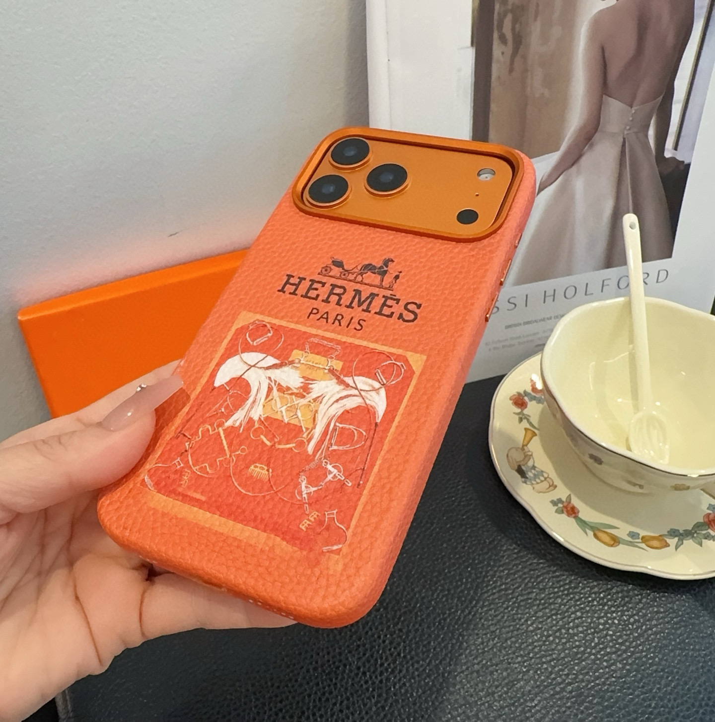 [TOP] HERMES Iphone Phone Case - Orange