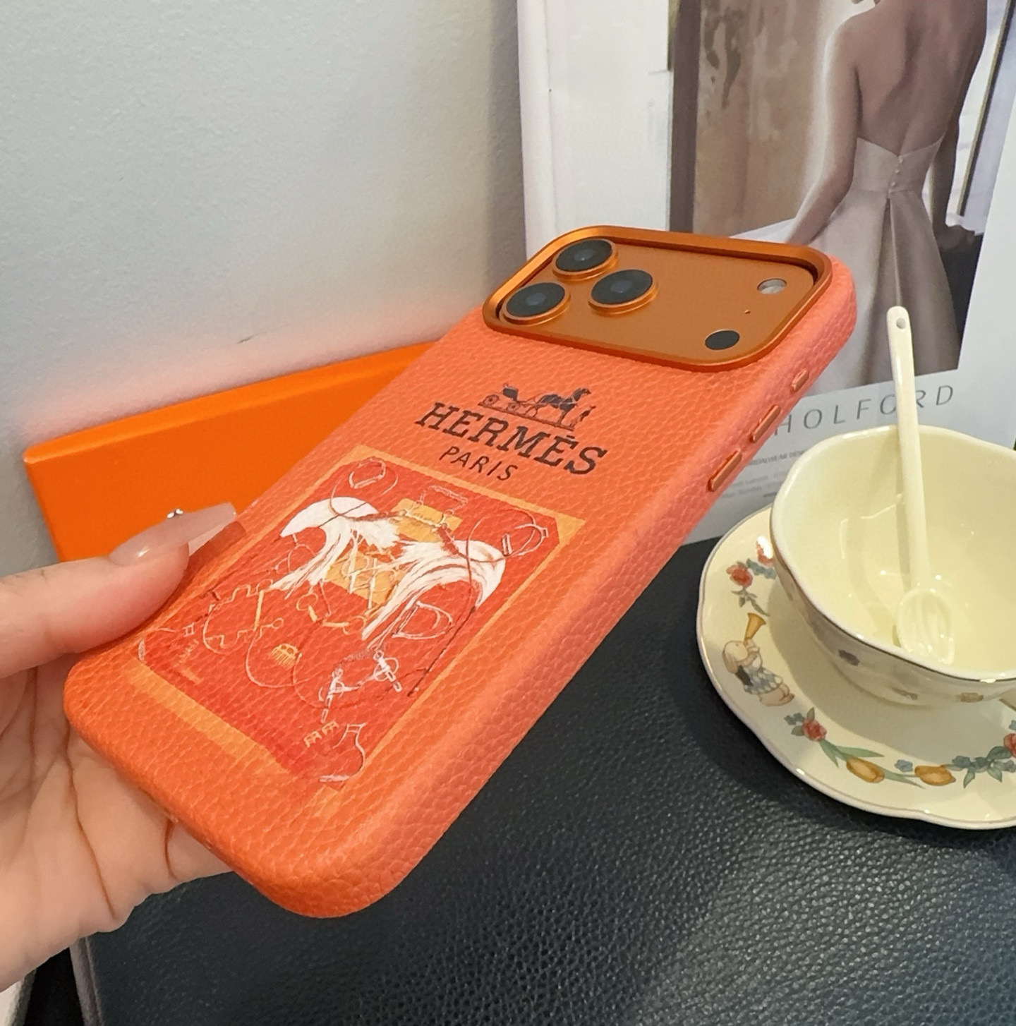 [TOP] HERMES Iphone Phone Case - Orange