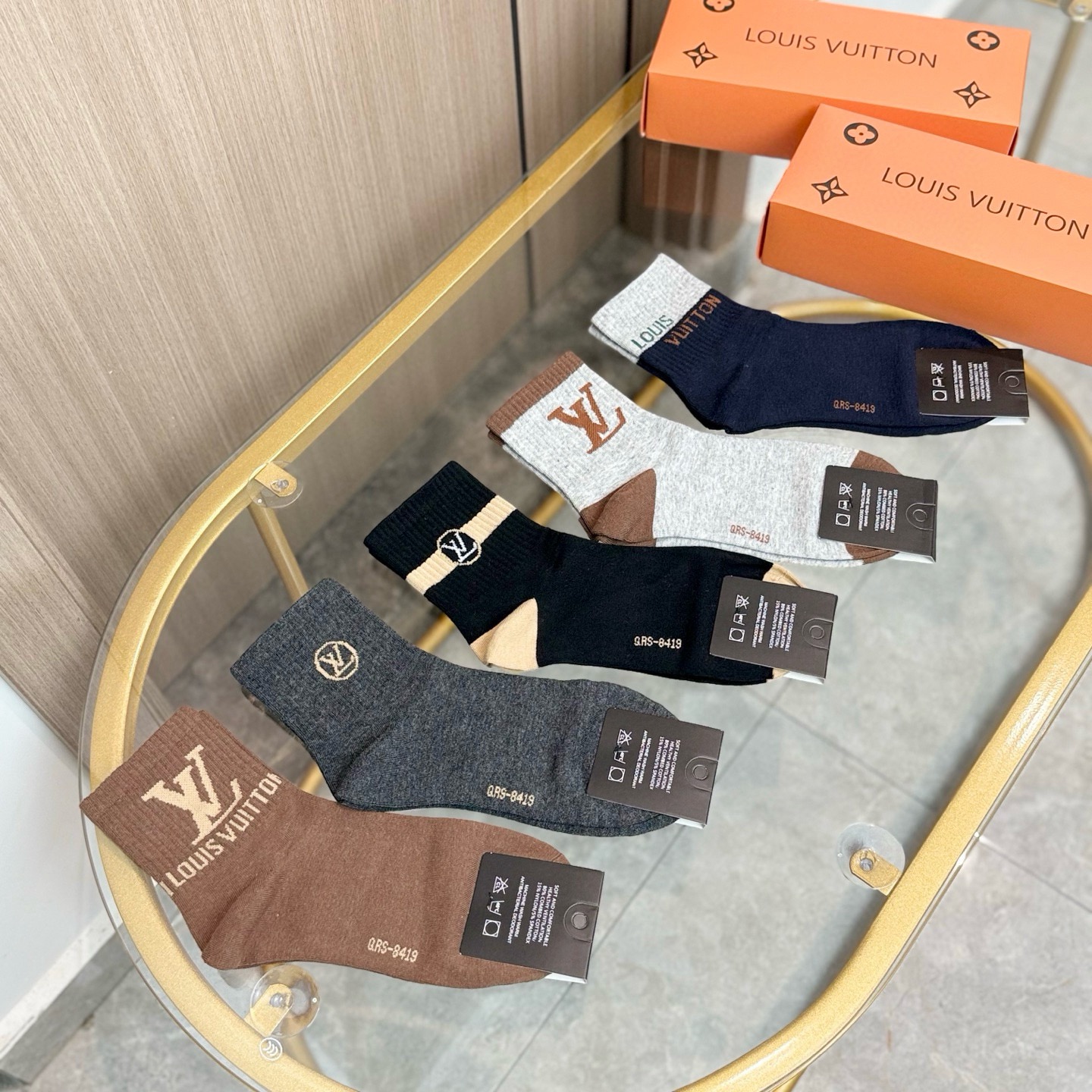 [TOP] Louis Vuitton LV Socks - 5 Pieces as a Set