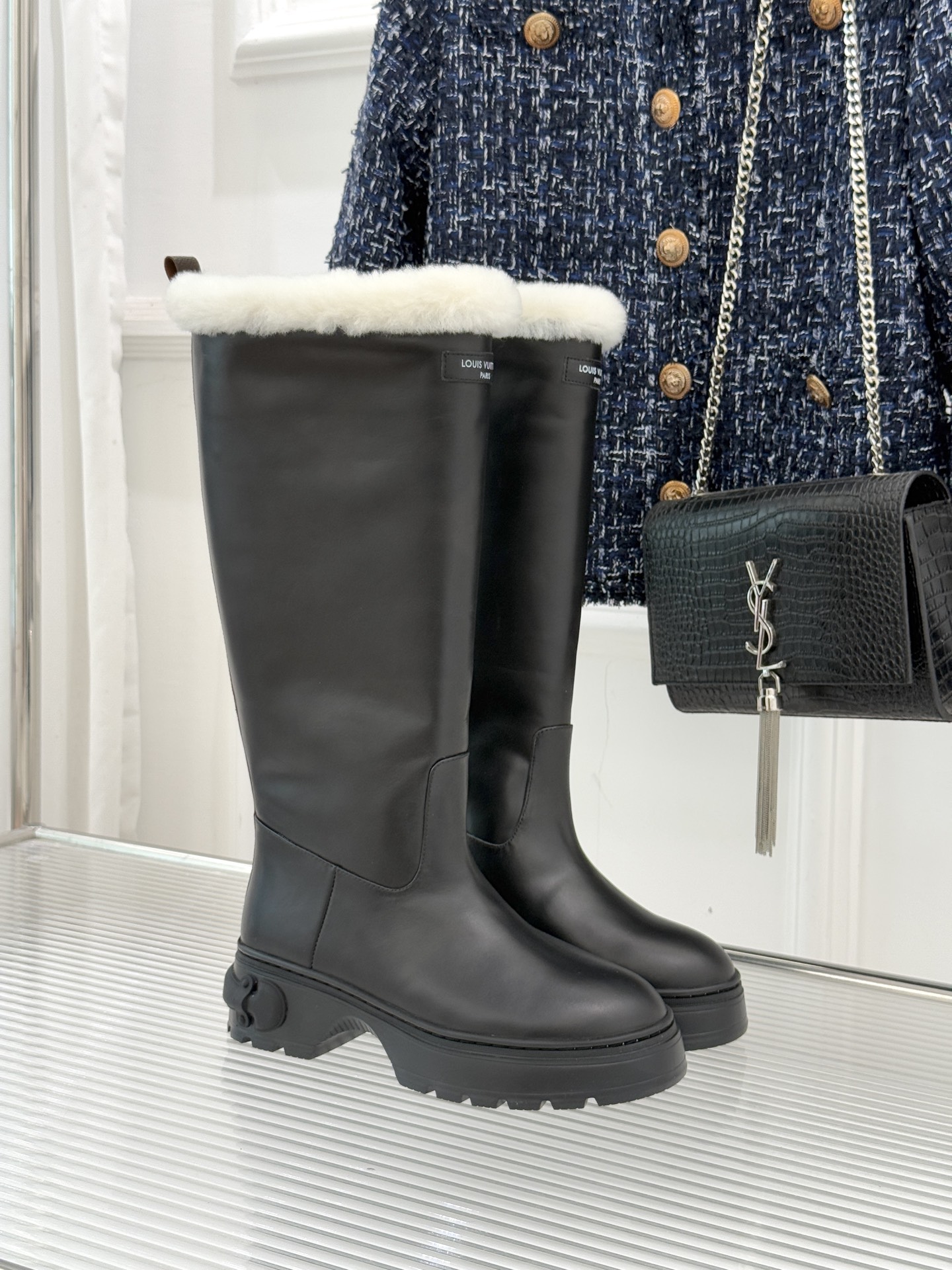 [TOP] Louis Vuitton LV Leather Long Boots - 2 Types