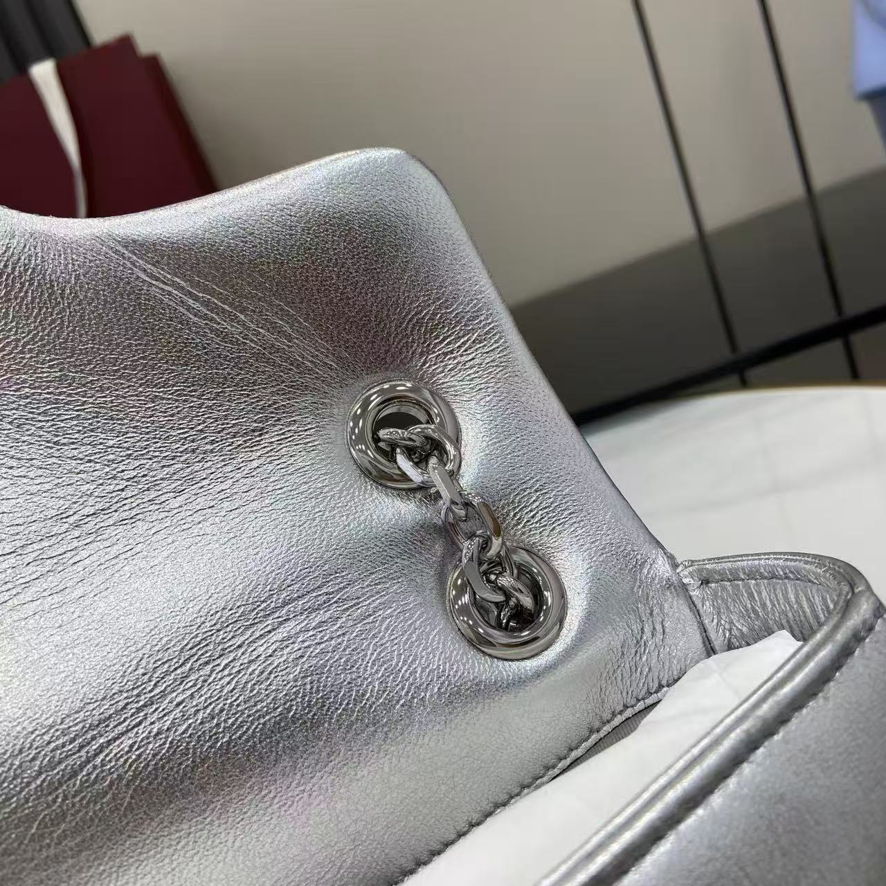 [TOP] GUCCI GG Marmont Bag 22x 12.5x 6 cm - Sliver