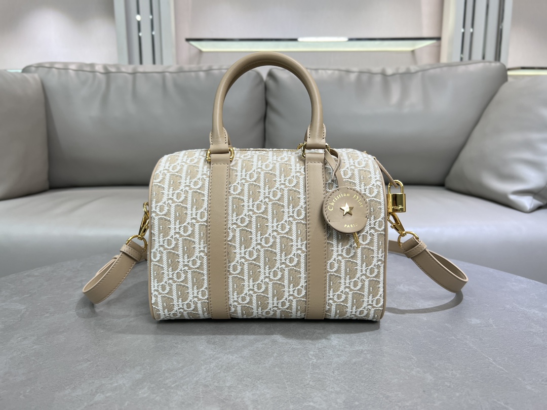 [TOP] Christian Dior Groove 16/20/25 Bag 16.5x10x8cm/20.5x13.5x12cm/25x19x16cm - Brown