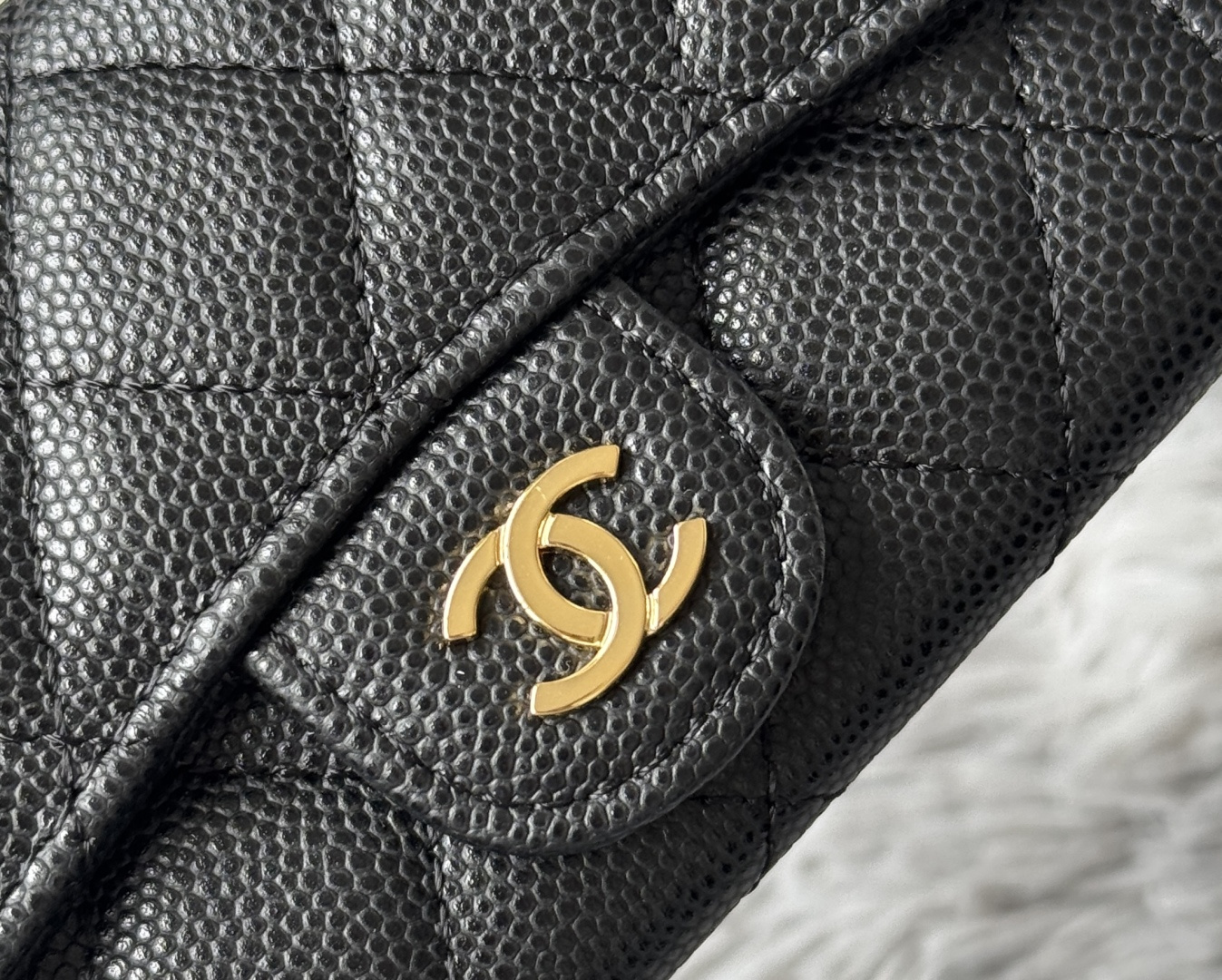 [TOP] CHANEL Card Holder Lambskin/Calfskin 11x8.5x3cm - Black