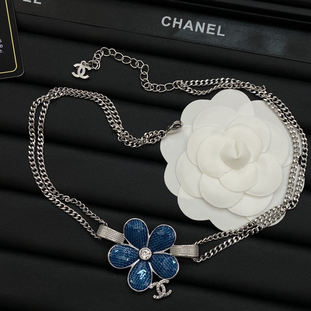 [TOP] CHANEL Necklace Bracelet Earrings Set - Silver