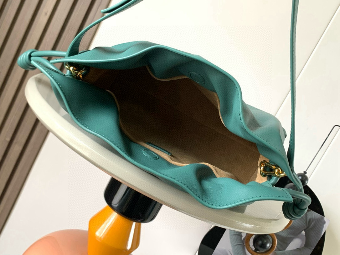 [TOP] LOEWE Flamenco Bag Cowhide Leather 23×18×9 cm/30×10.5×24.5 cm - Aden Green