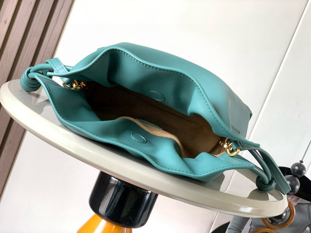 [TOP] LOEWE Flamenco Bag Cowhide Leather 23×18×9 cm/30×10.5×24.5 cm - Aden Green