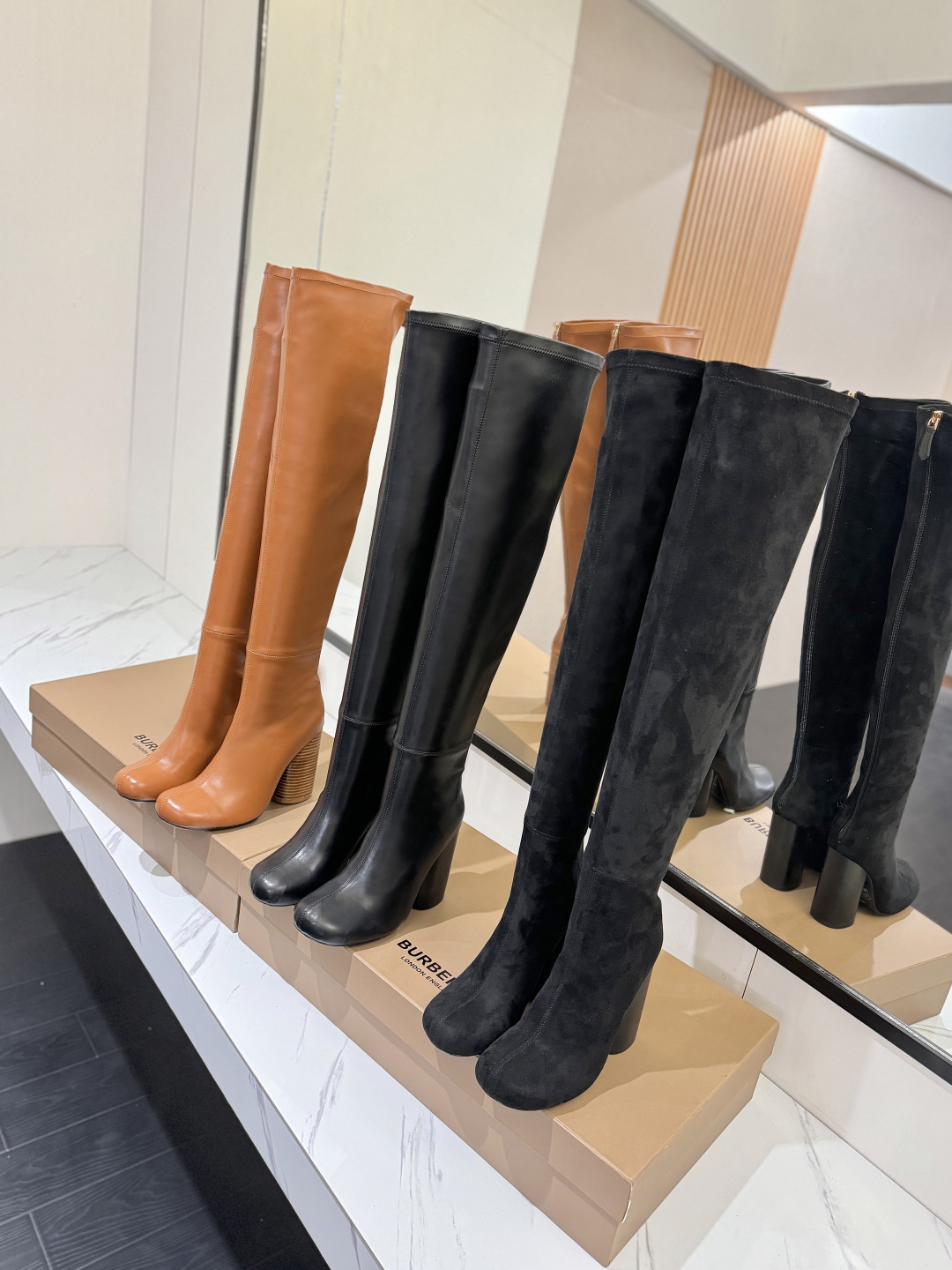 [TOP] BURBERRY Over-the-knee Boots - 3 Colors