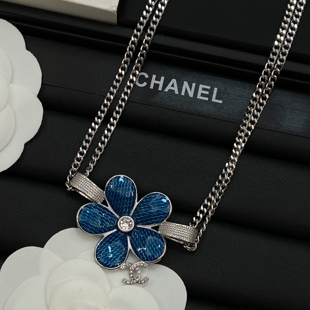 [TOP] CHANEL Necklace Bracelet Earrings Set - Silver