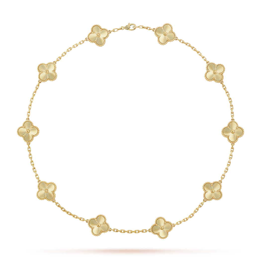 [TOP] Van Cleef & Arpels Necklace with 10 Flowers -  Gold