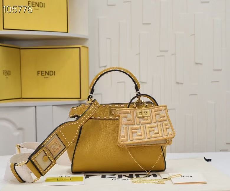 [TOP] FENDI Peekaboo small Handbag 23x18x11cm - Five Colors