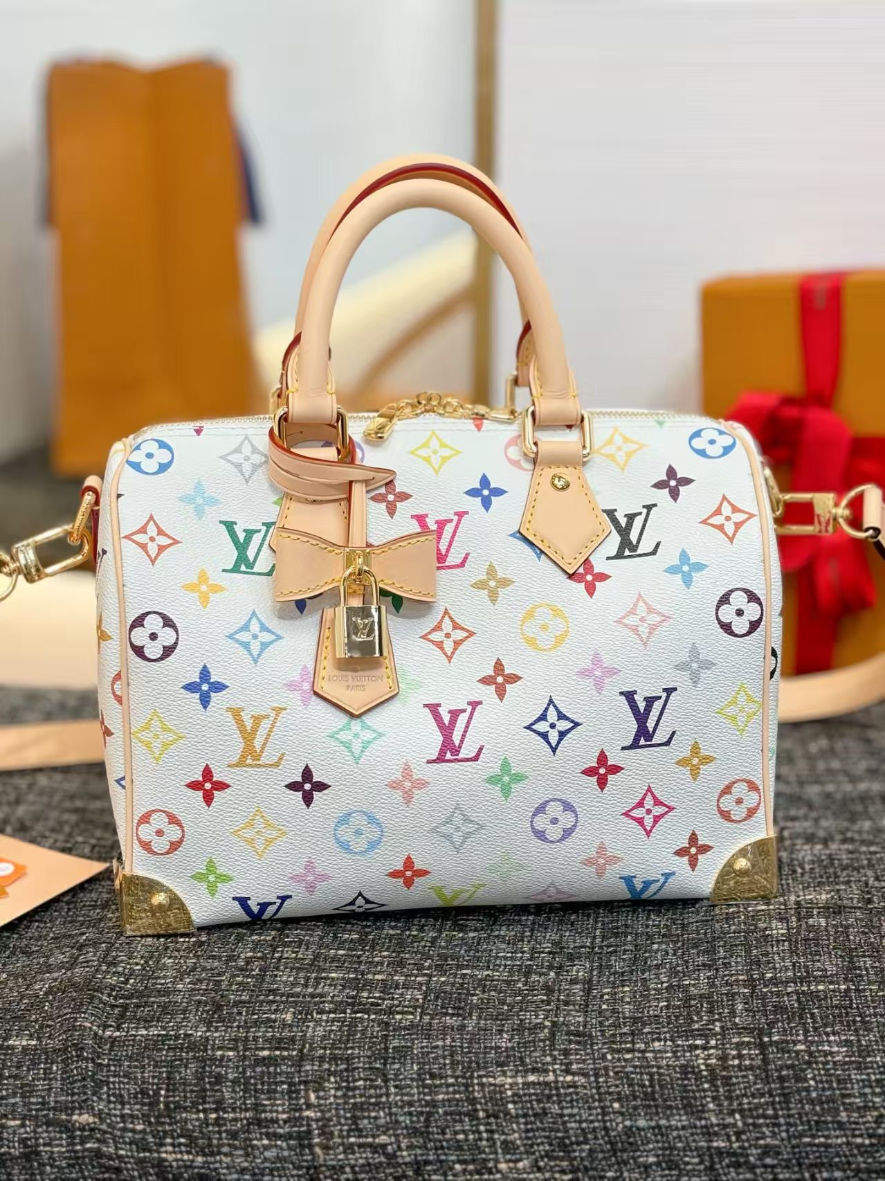[TOP] Louis Vuitton LV Speedy Bandoulière Nano/25/30 Handbag 10x7.5x16cm/25x19x15cm/30x21x17cm - White