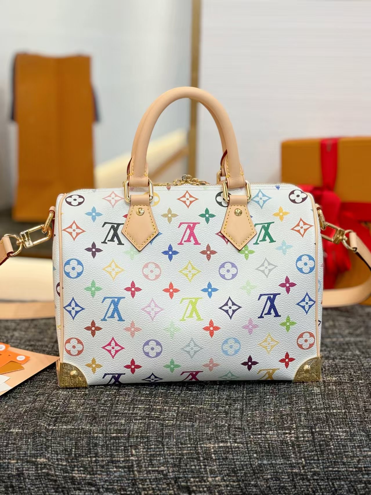 [TOP] Louis Vuitton LV Speedy Bandoulière Nano/25/30 Handbag 10x7.5x16cm/25x19x15cm/30x21x17cm - White