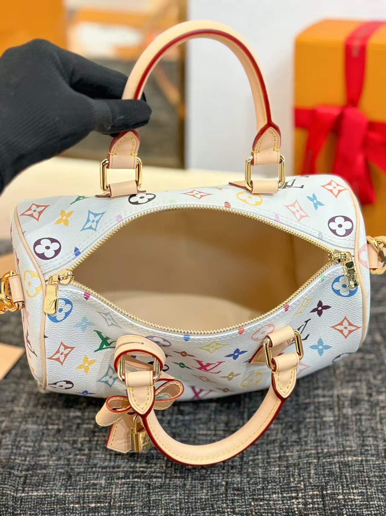 [TOP] Louis Vuitton LV Speedy Bandoulière Nano/25/30 Handbag 10x7.5x16cm/25x19x15cm/30x21x17cm - White