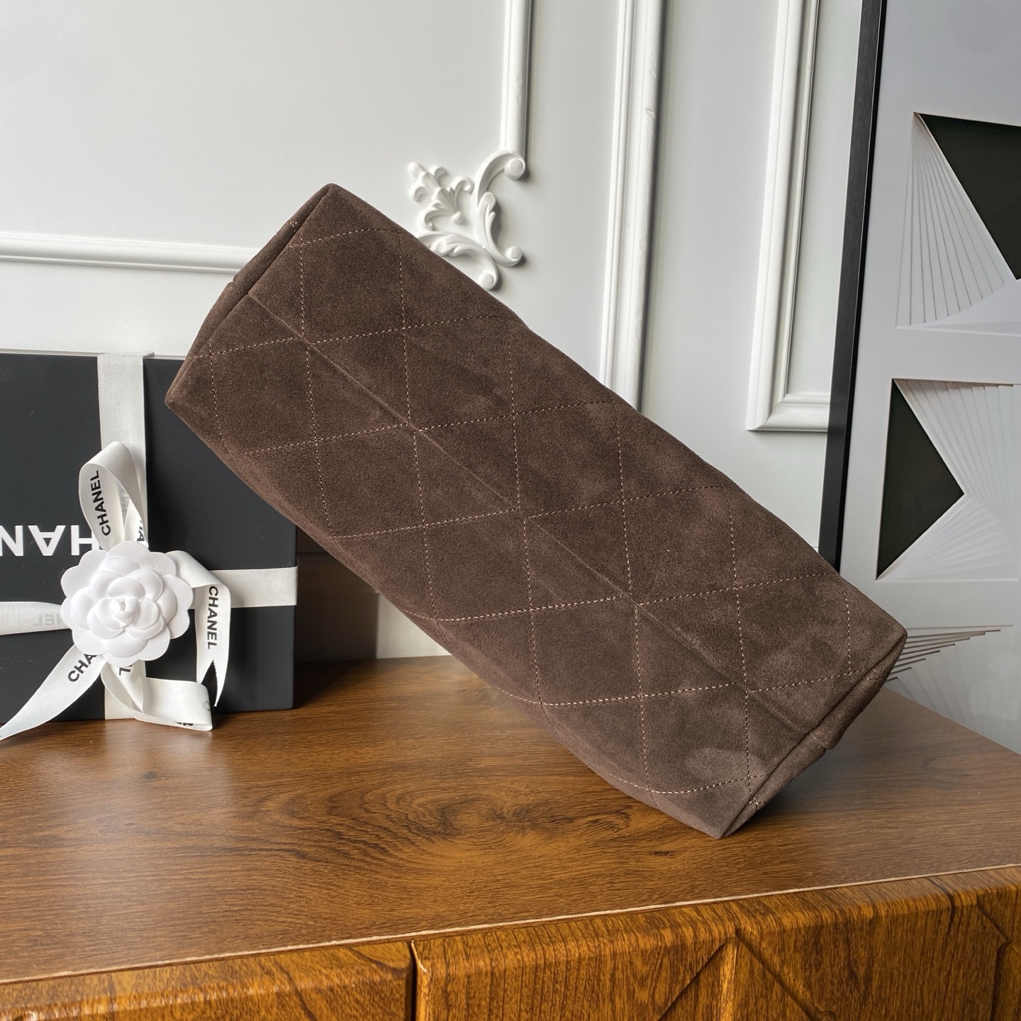 [TOP] CHANEL  26C  Hobo Bag Suede 29×35×13cm - Brown