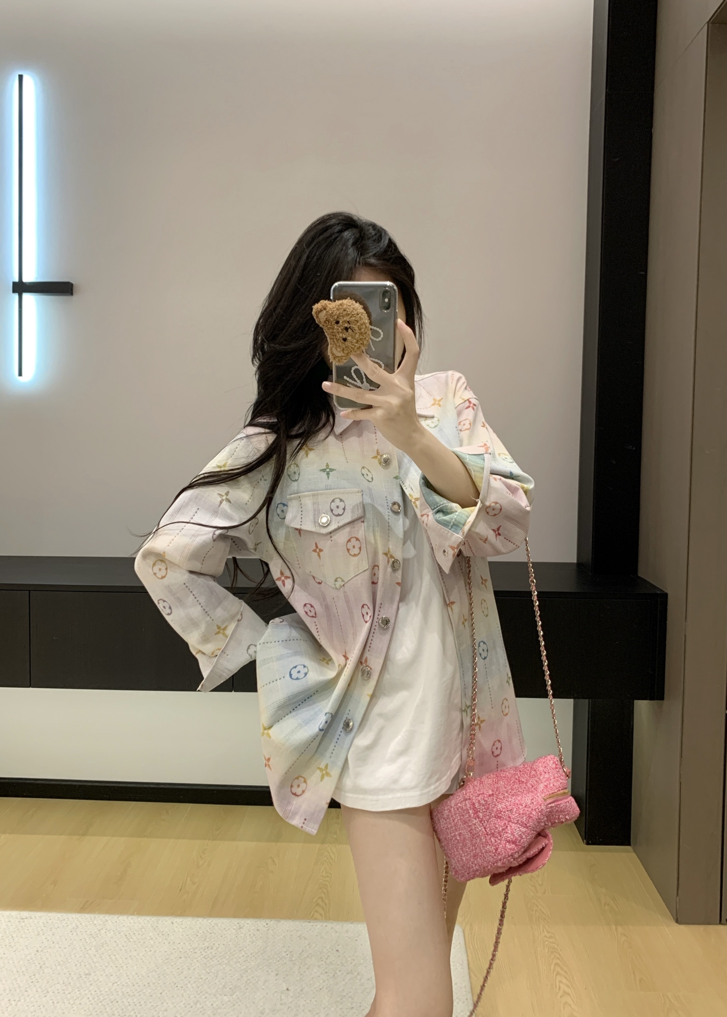 [TOP] Louis Vuitton LV Rainbow Denim Jacket - Pink and Yellow