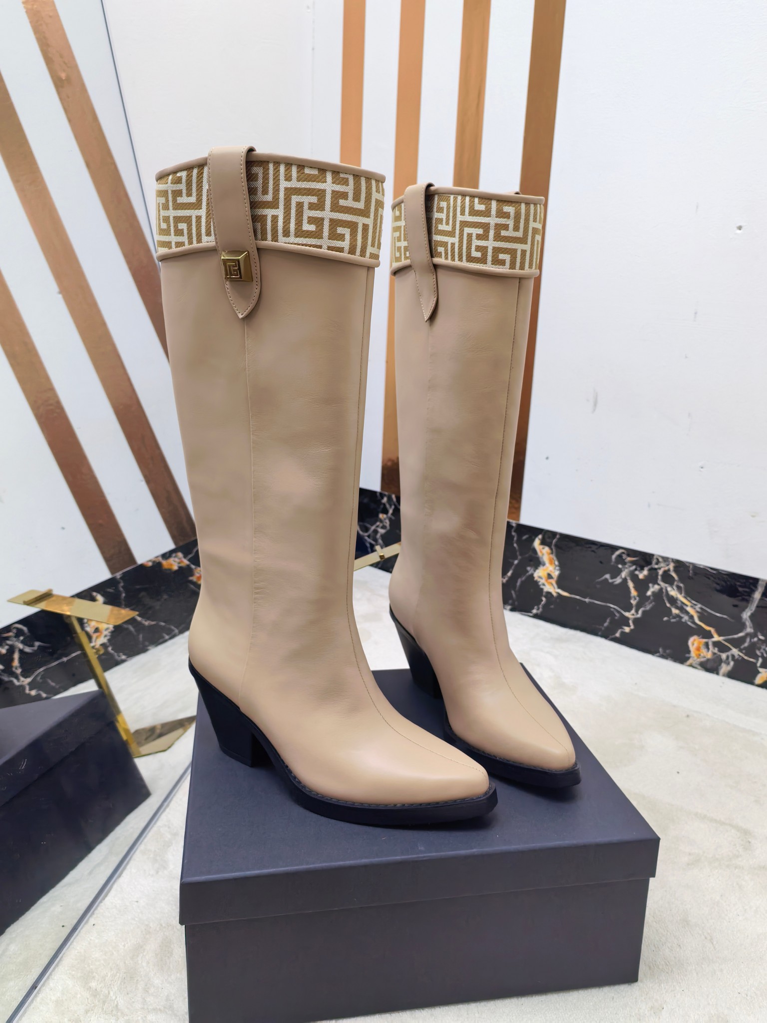 [TOP] Balmain Calfskin Boots - 3 Colour
