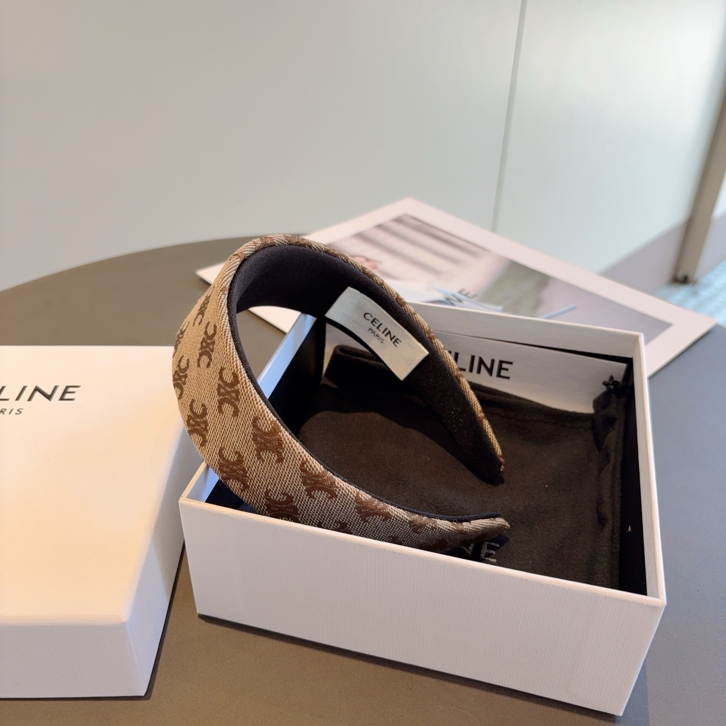 [TOP] CELINE Hairband - Brown