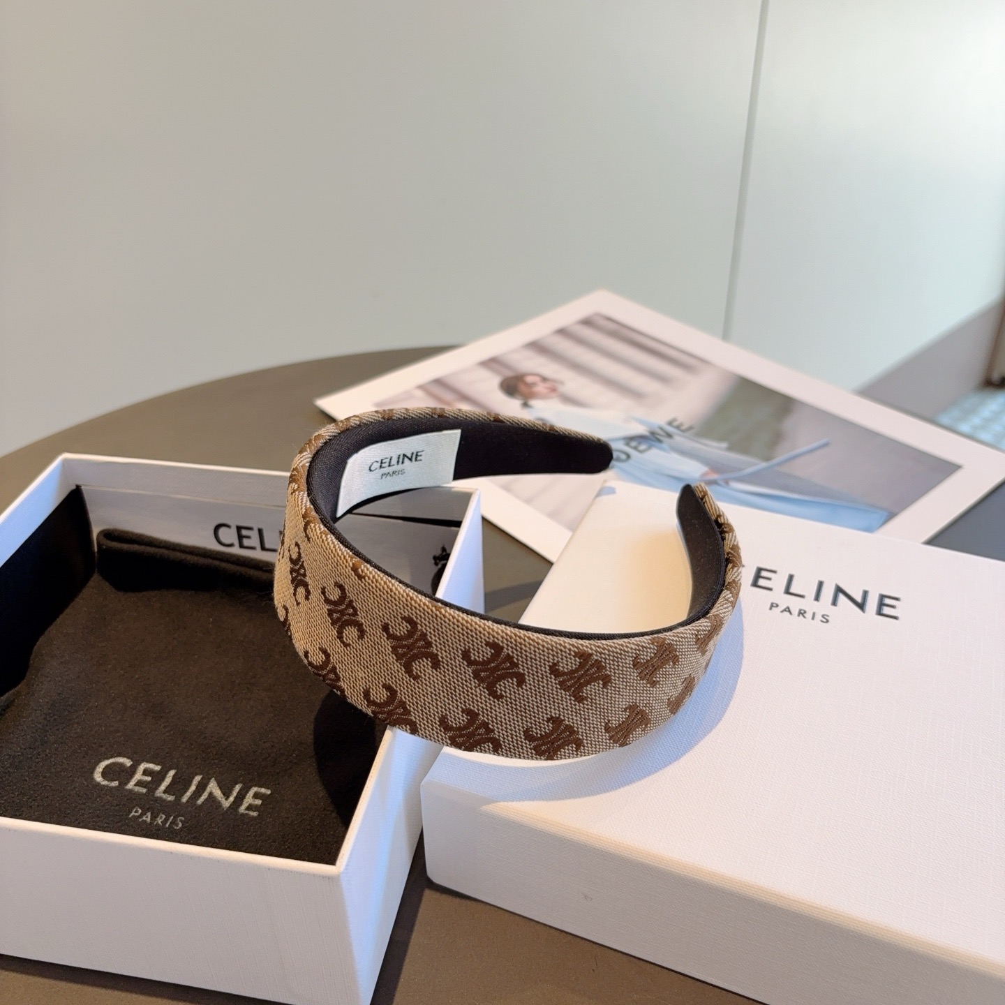 [TOP] CELINE Hairband - Brown