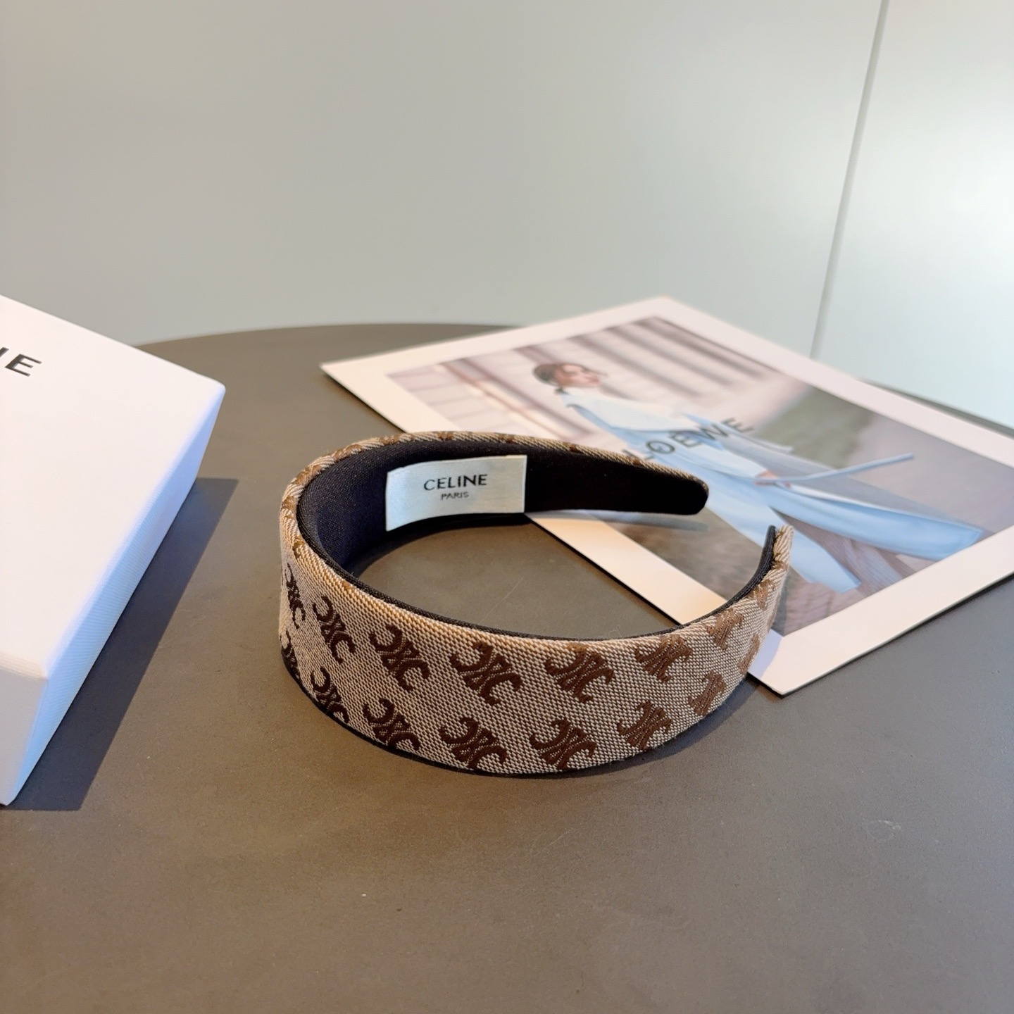 [TOP] CELINE Hairband - Brown