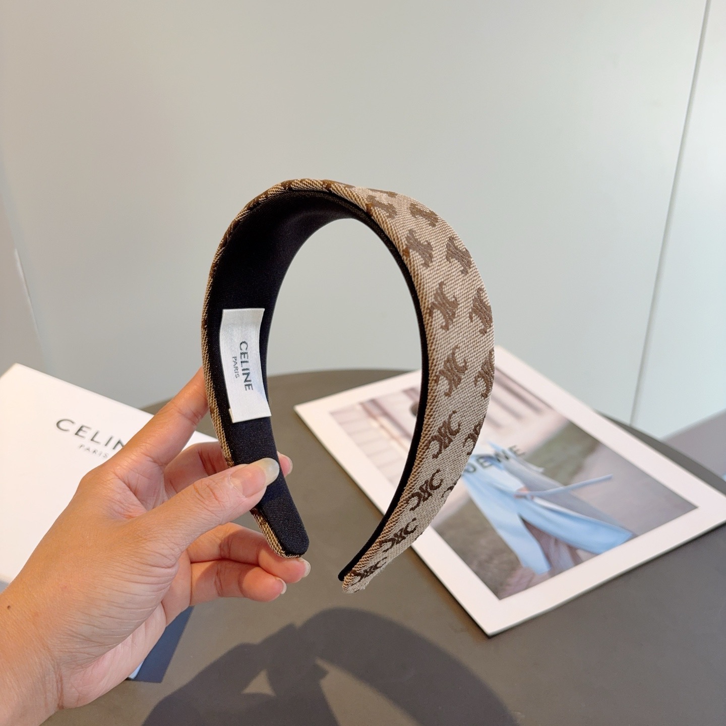 [TOP] CELINE Hairband - Brown