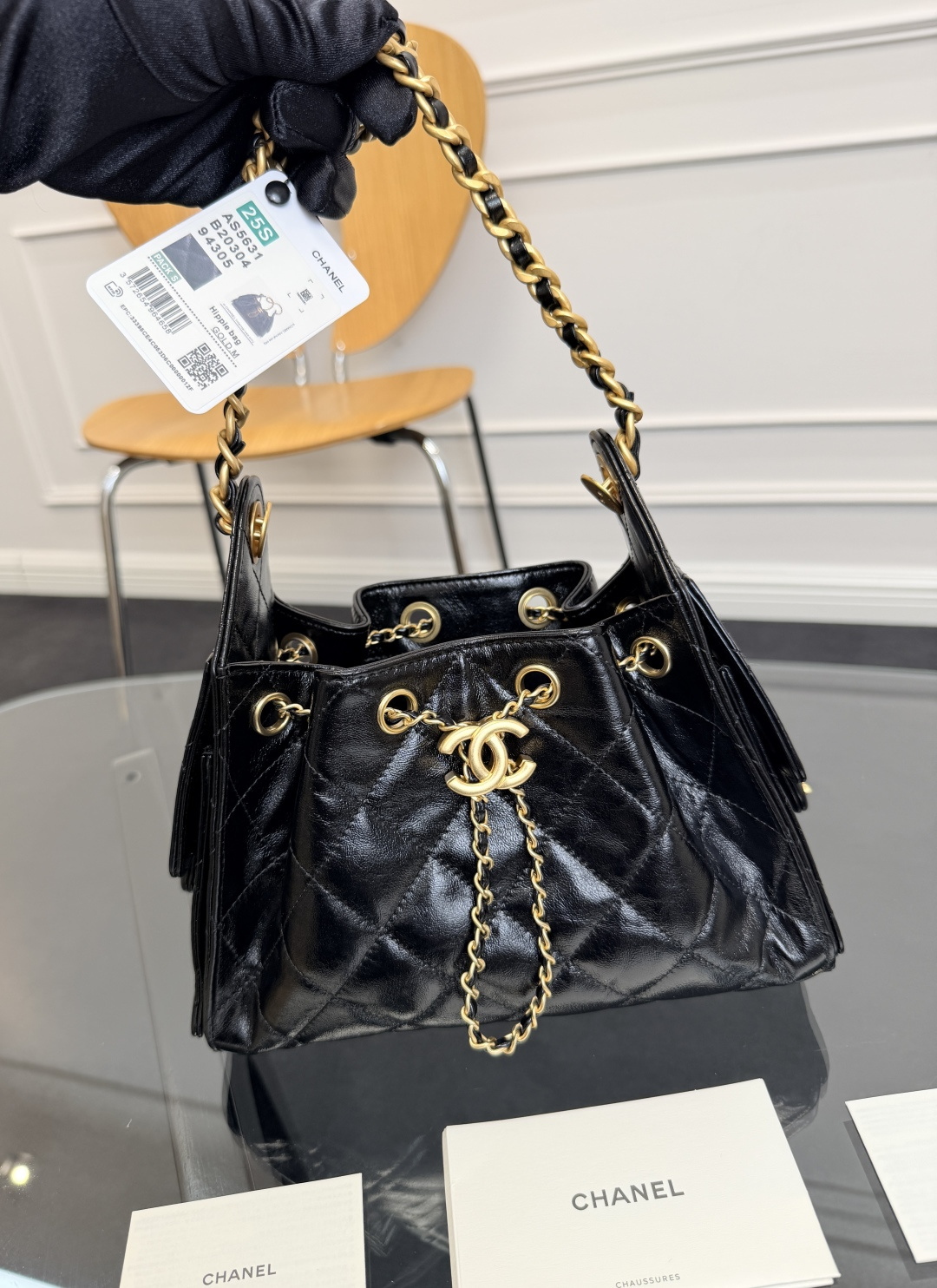[TOP] CHANEL Mini Hobo Bag 𝟐𝟎*𝟐𝟐*𝟏𝟐.𝟓𝐜𝐦 - Black