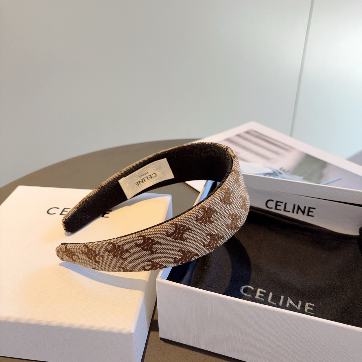 [TOP] CELINE Hairband - Brown