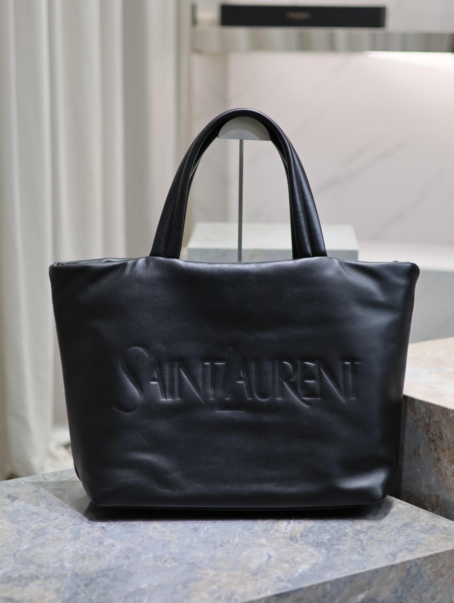 [TOP] Yves Saint Laurent YSL Shopping Bag 41-50×43×17cm -Black