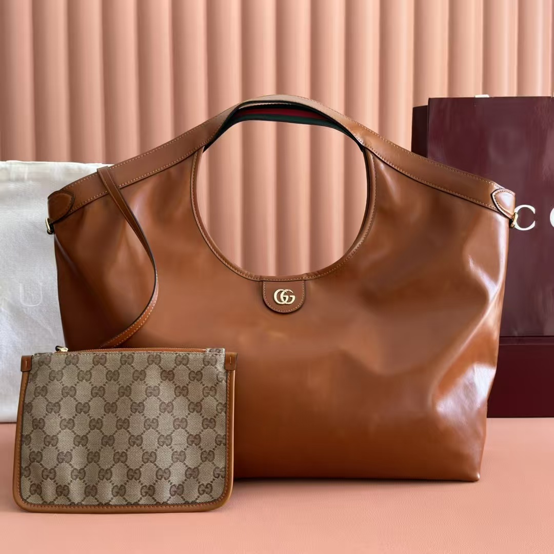 [TOP] GUCCI Giglio Tote Bags 60 x 47 x 16 cm - Brown