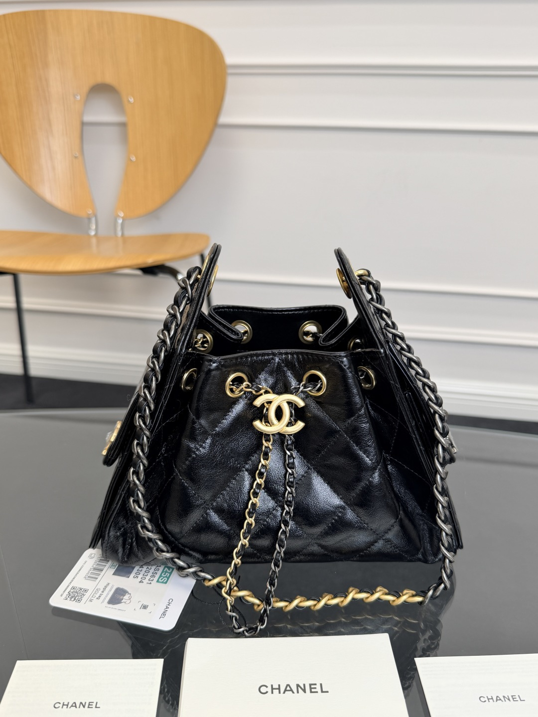 [TOP] CHANEL Mini Hobo Bag 𝟐𝟎*𝟐𝟐*𝟏𝟐.𝟓𝐜𝐦 - Black