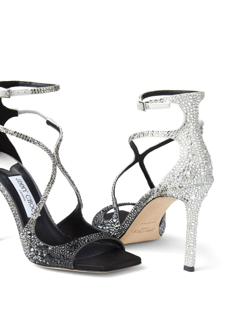 [TOP] Jimmy Choo 95mm Azia Sandals - Gradient Black