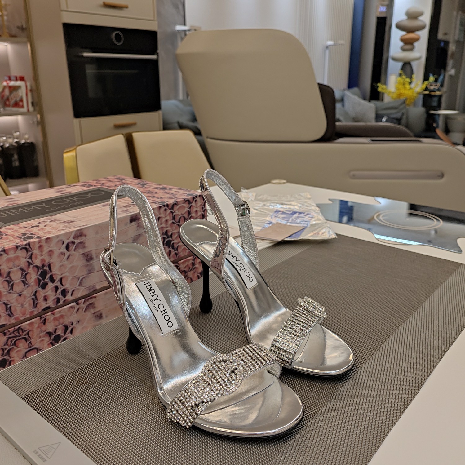 [TOP] Jimmy Choo Jimmy Choo 100mm Tabatha Sandals - 4 Color